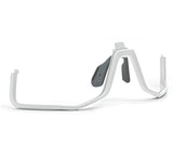 Montura inferior de metal blanco con almohadillas y terminales de silicona gris accesorio ciclismo spiuk gafa profit 3