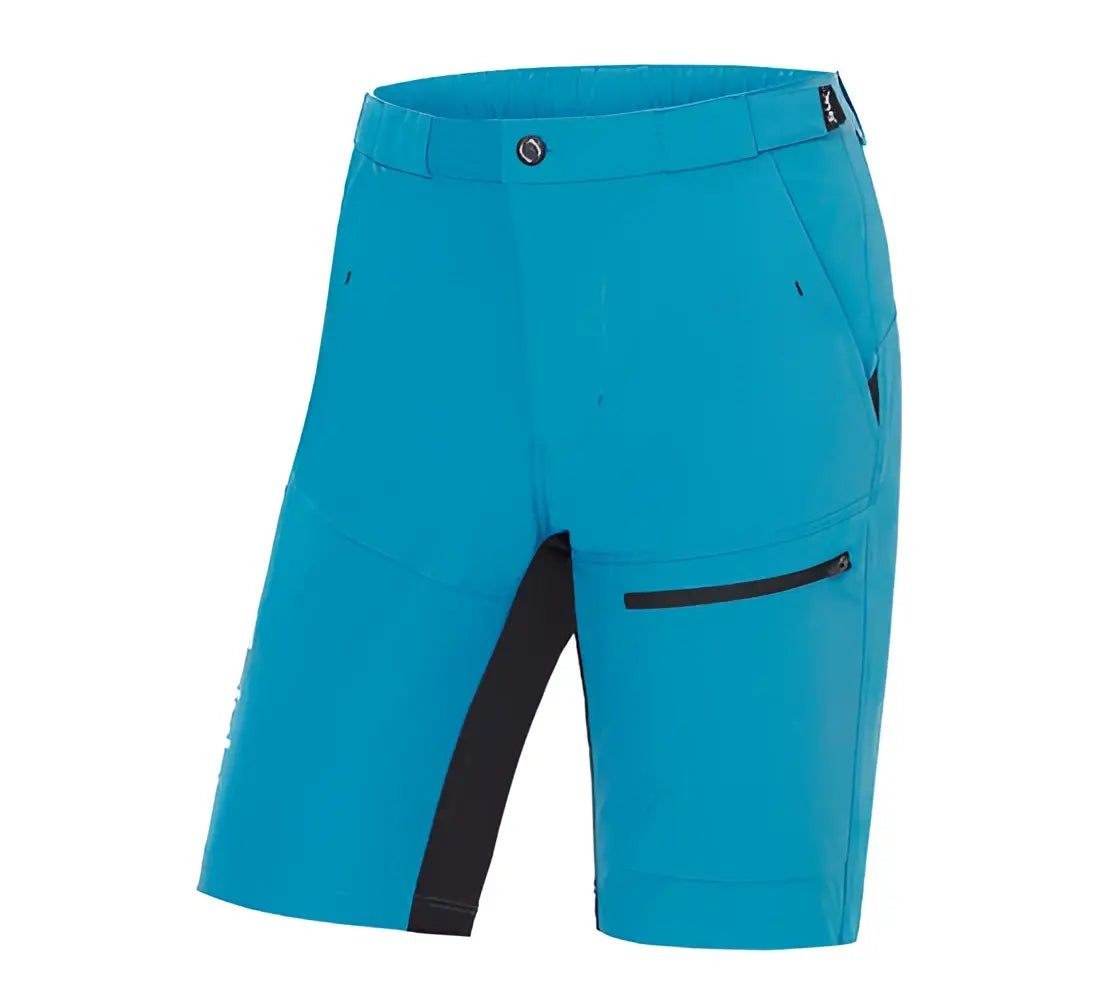 Bermuda ciclismo spiuk all terrain hombre en turquesa con paneles laterales negros y bolsillo con cremallera ideal para ciclismo spiuk profit