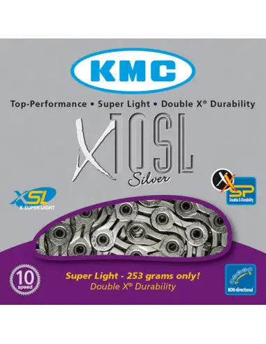 Cadena KMC X10 10V - Eslabones: 114