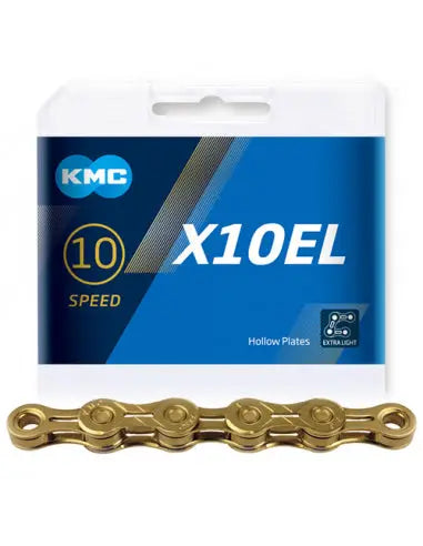 Cadena KMC X10 10V - Color: Oro - Eslabones: 114