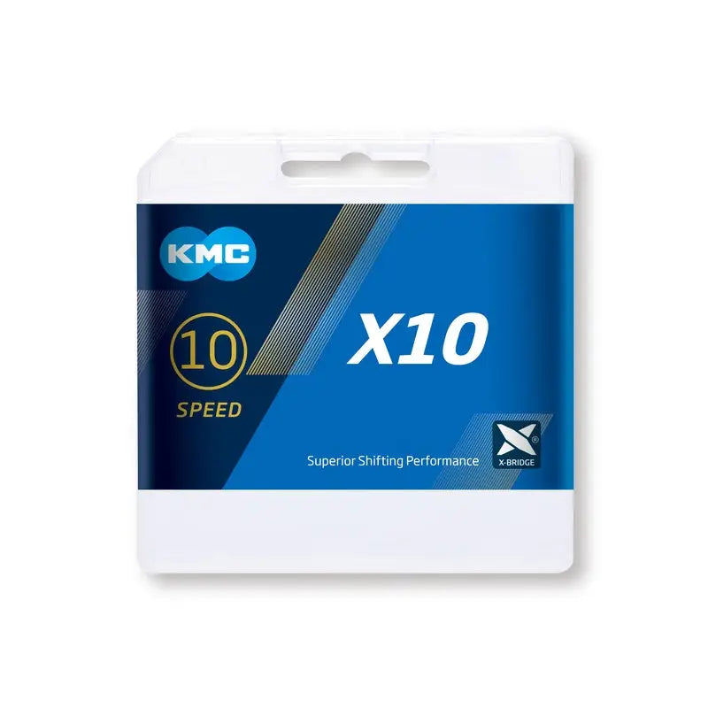 Cadena KMC X10 10V - Color: Plata - Eslabones: 114