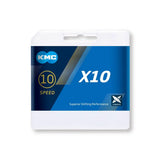 Cadena KMC X10 10V - Color: Plata - Eslabones: 114