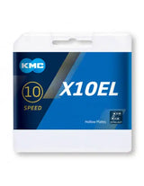 Cadena KMC X10EL 10V - Color: Plata - Eslabones: 114