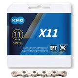 Cadena KMC X11 11V - Color: Plata - Eslabones: 118