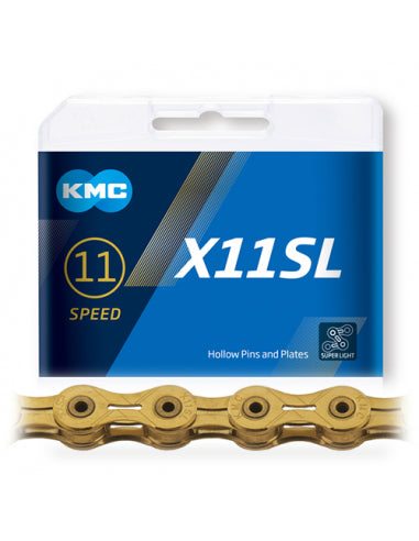 Cadena KMC X11 11V - Color: Oro - Eslabones: 118