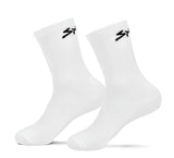 Calcetin ciclismo spiuk pack 2 uds blanco con logo negro en el puño anatómico medio unisex para ciclismo