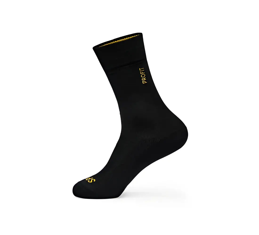 Calcetín ciclismo spiuk profit largo unisex negro con branding dorado y tejido texturizado sutil