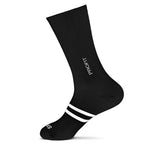 Calcetin ciclismo spiuk profit largo unisex negro con logo blanco y dos franjas horizontales near el dedo