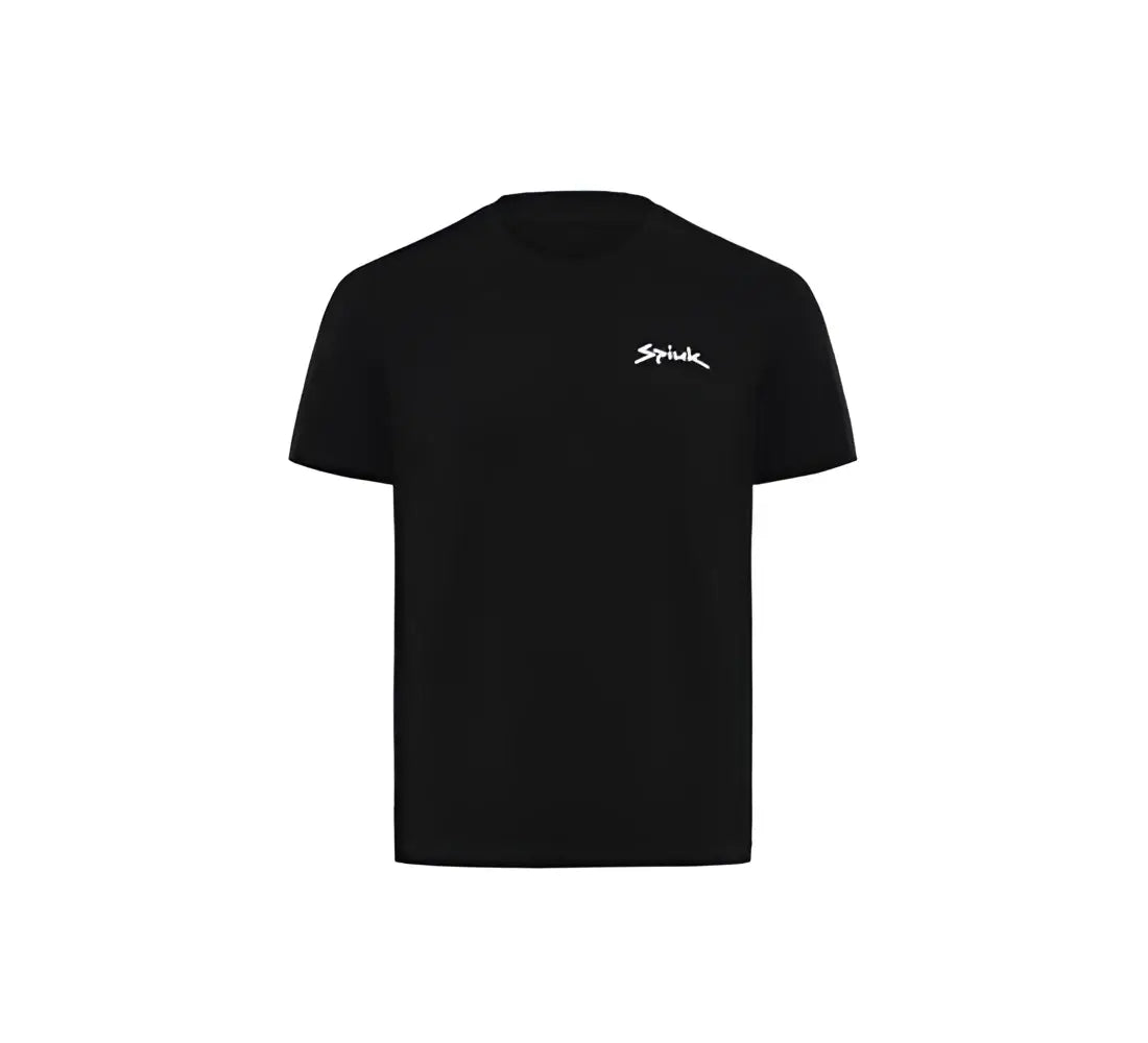 Camiseta ciclismo spiuk m/c city unisex negra con logo spik blanco bordado en el pecho izquierda