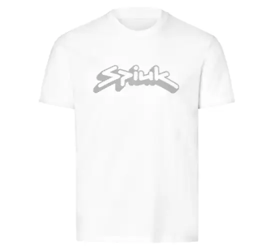 Camiseta ciclismo spiuk blanca de algodón con logo gris estilizado spilk en el pecho unisex para ciclismo