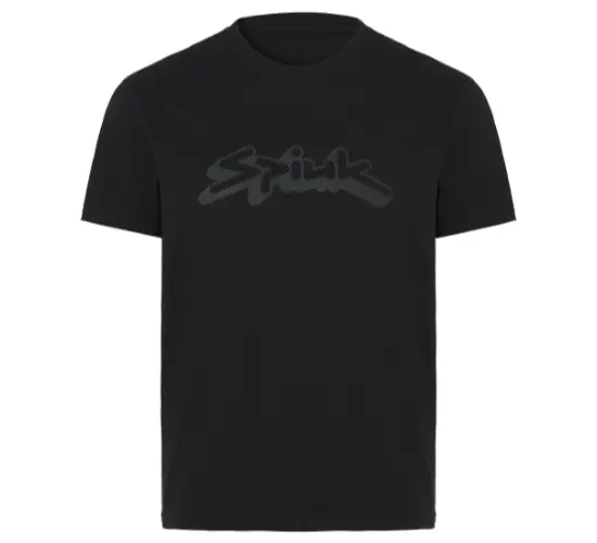 Camiseta ciclismo spiuk m/c sc community unisex negra con logo estilizado stink en gris oscuro en el pecho