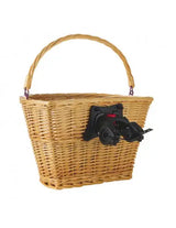Cesta Delantera Mimbre Natural con Asa y Clip para Manillar Easy