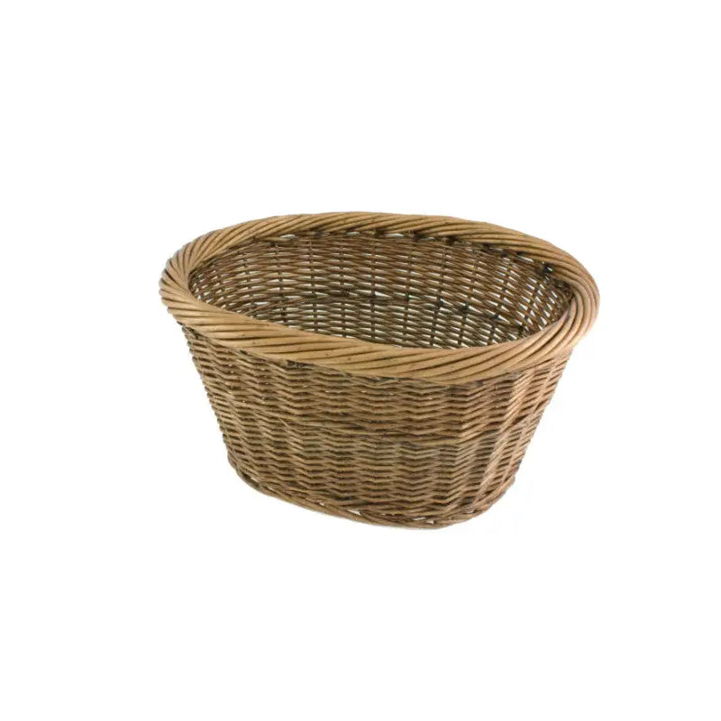 Cesta Delantera Ovalada Mimbre Marrón 36X30X19 cm Sin Ganchos Easy