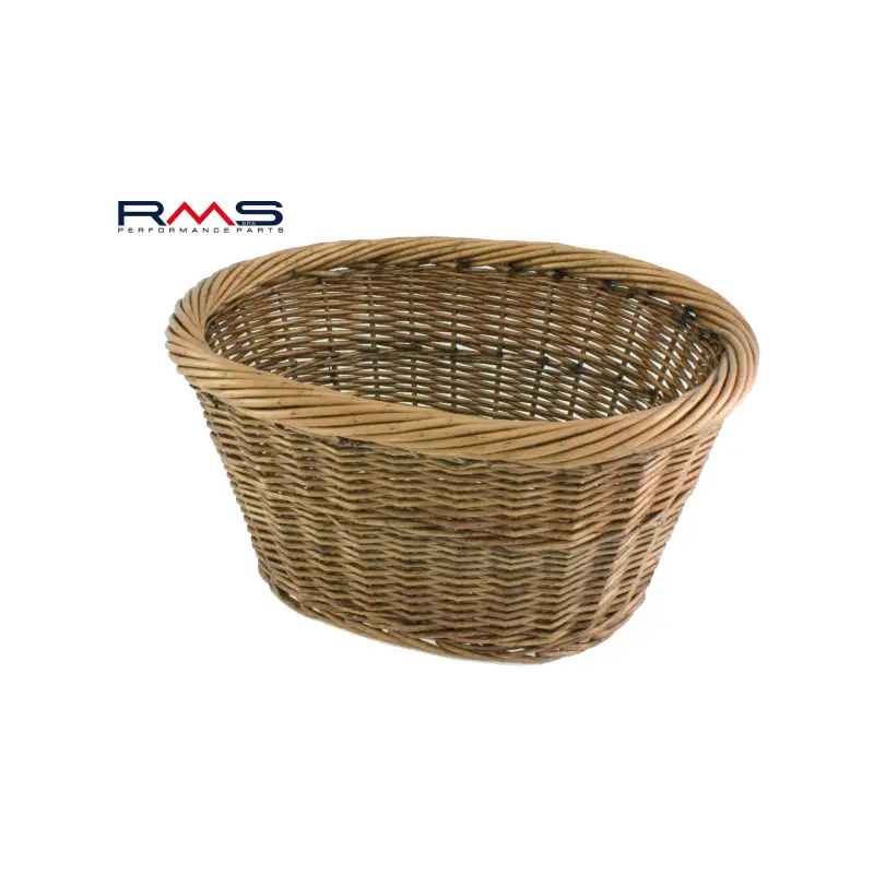 Cesta Delantera Ovalada Mimbre Marrón 36X30X19 cm Sin Ganchos Easy