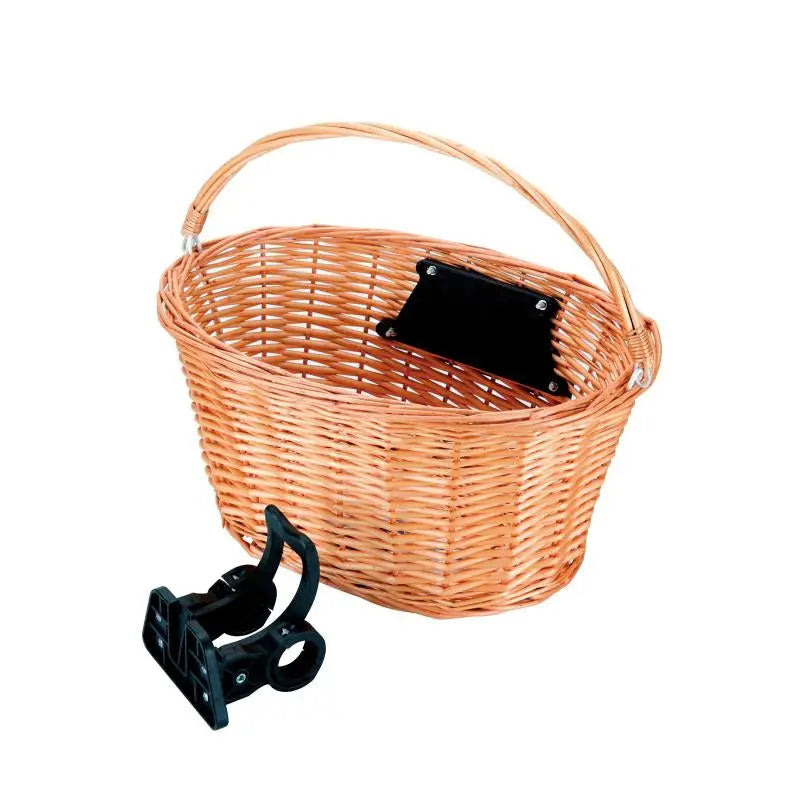 Cesta Mimbre Natural, 36X26X22H Soporte Clip Ovalada Rms