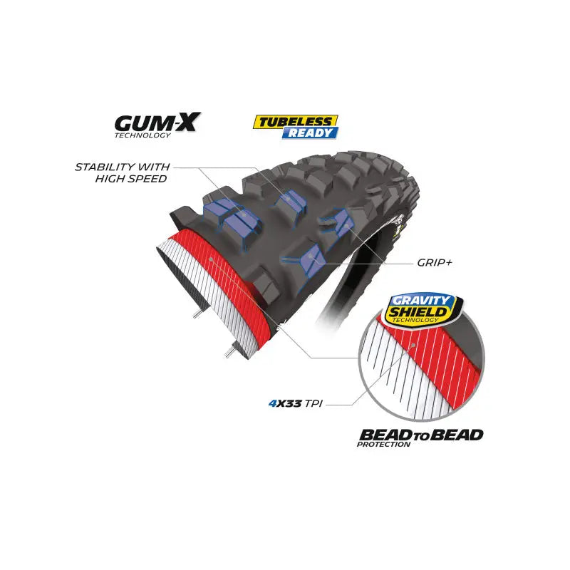 Cubierta Michelin Downhill 34 Bike Park TLR Rig Negro Rígida