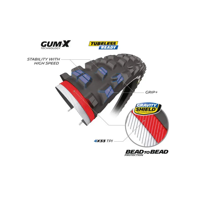 Cubierta Michelin Downhill 34 Bike Park TLR Rigid Rígida