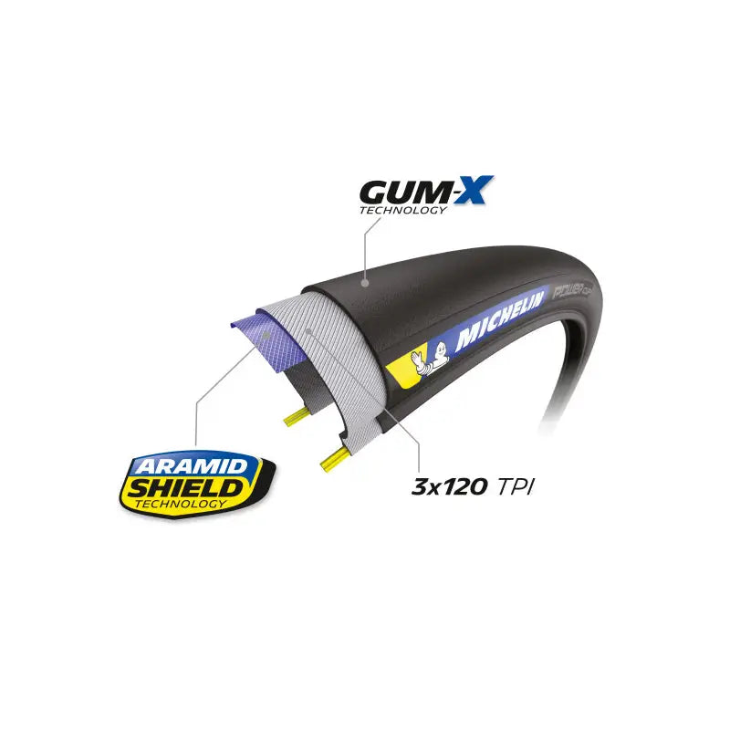 Cubierta Michelin Power Cup-marrón Plegable Negro