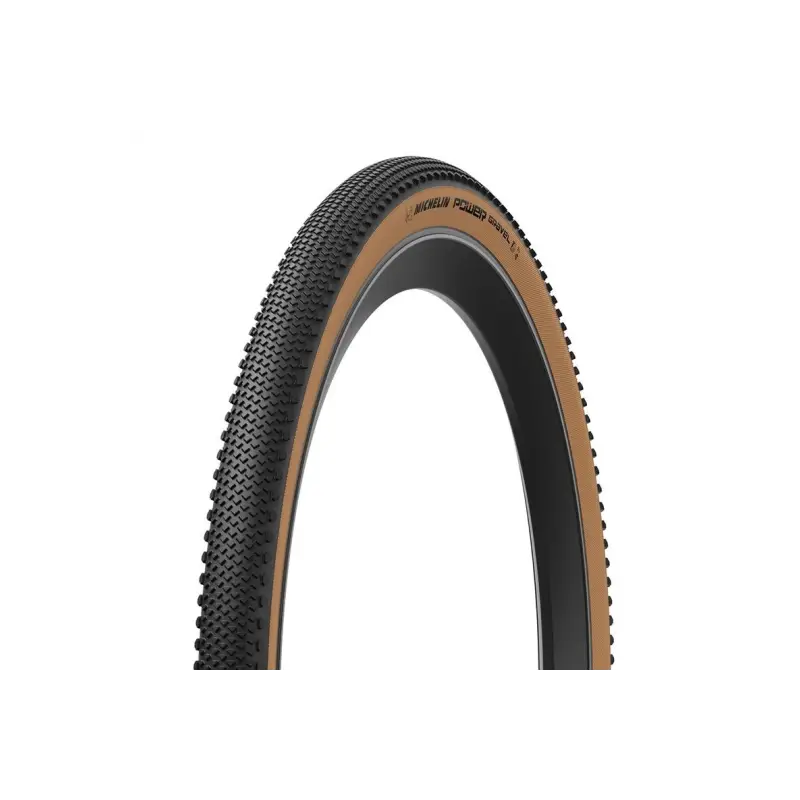 Cubierta Michelin Power Gravel Classic Tubeless Competition Line-marrón Plegable Negro
