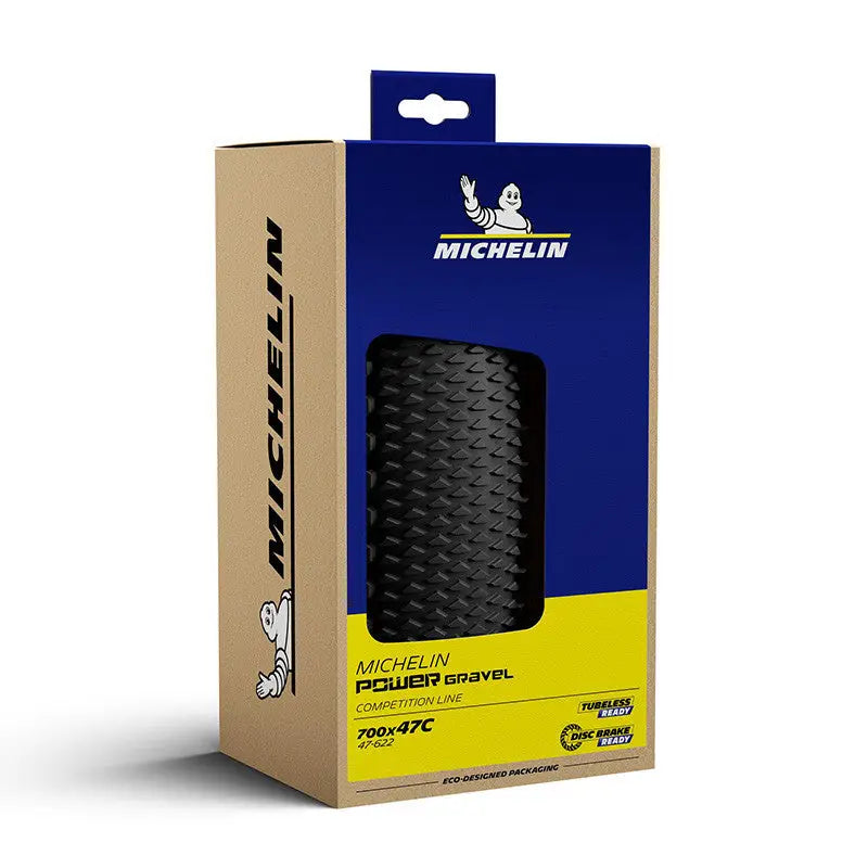Cubierta Michelin Power Gravel Classic Tubeless Competition Line-marrón Plegable Negro