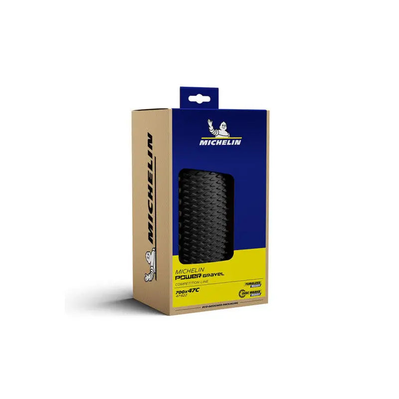 Cubierta Michelin Power Gravel Classic Tubeless Competition Line-marrón Plegable Negro