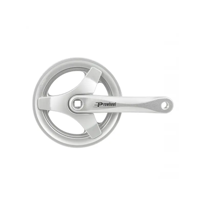 Juego De Bielas Prowheel 1X42D 170MM C-protector Cadena Plata