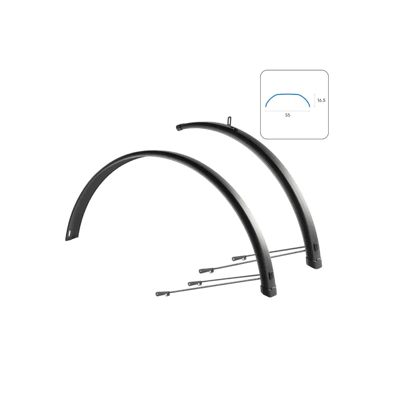 Juego Guardabarros 27.5-29x55 mm Trekking Aluminio Negro WAG