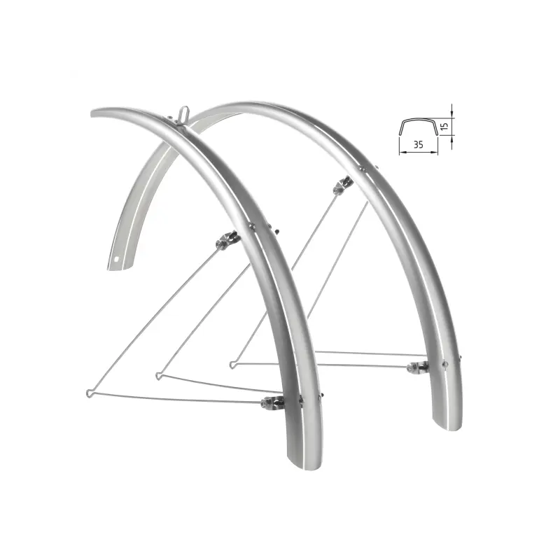 Juego Guardabarros Policarbonato 28"X35 mm Plata WAG