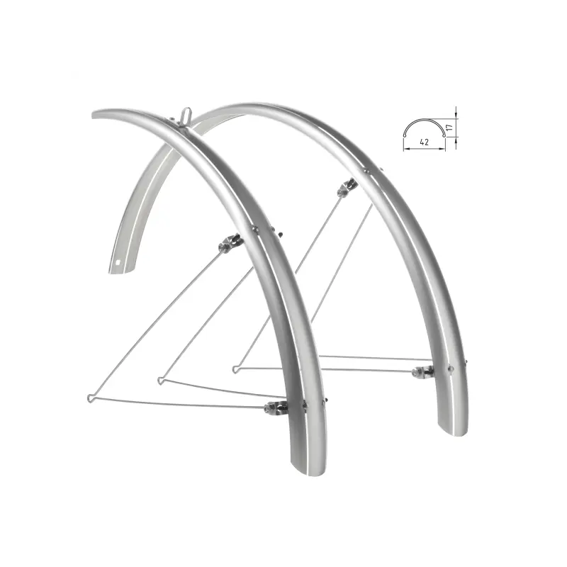 Juego Guardabarros Policarbonato 28"X42 mm Plata WAG