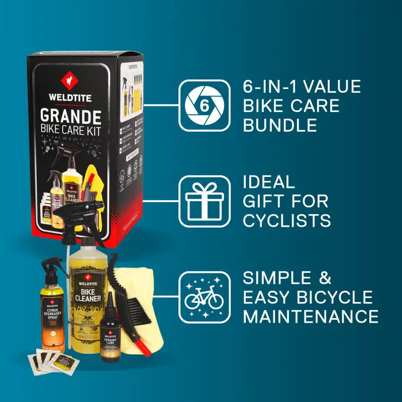 Kit De Limpieza Weldtite Grande (cepillo+ceramic Lube+limpiabicis 1 L+ Desengrasante+paño)