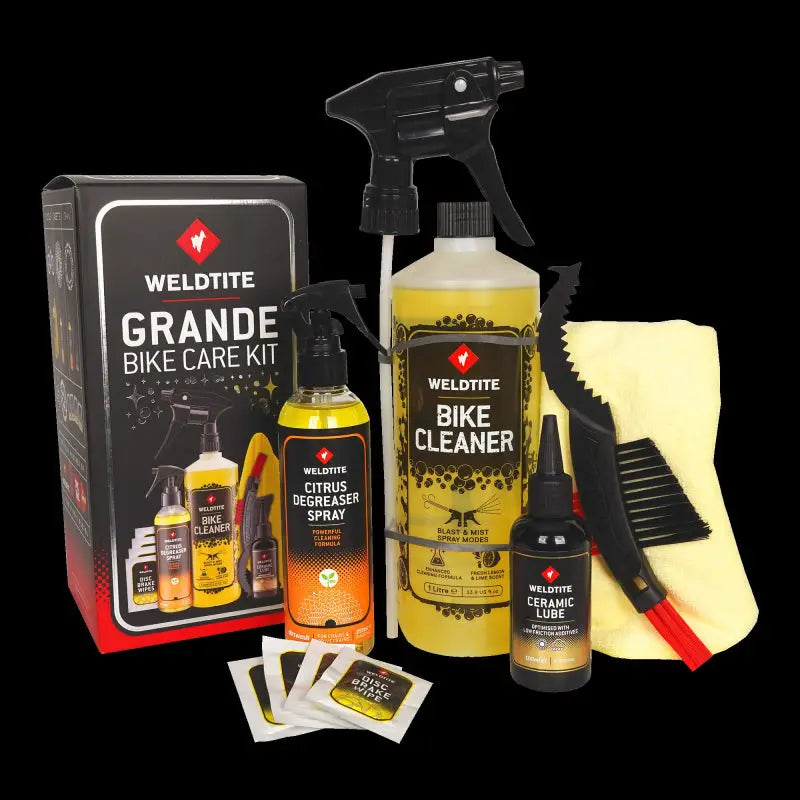 Kit De Limpieza Weldtite Grande (cepillo+ceramic Lube+limpiabicis 1 L+ Desengrasante+paño)