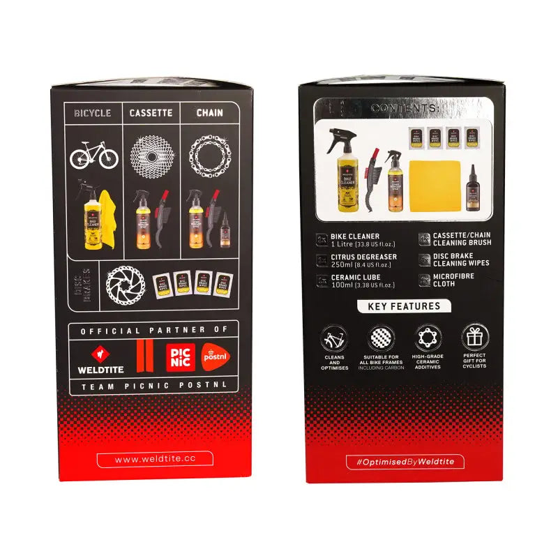 Kit De Limpieza Weldtite Grande (cepillo+ceramic Lube+limpiabicis 1 L+ Desengrasante+paño)