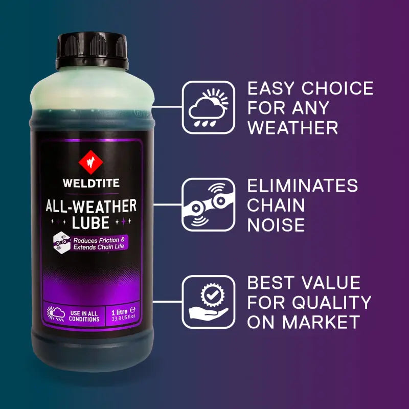 Lubricante All Weather, Bote 1 L Sin Ptfe (+35% Vida Util De La Cadena) Weldtite