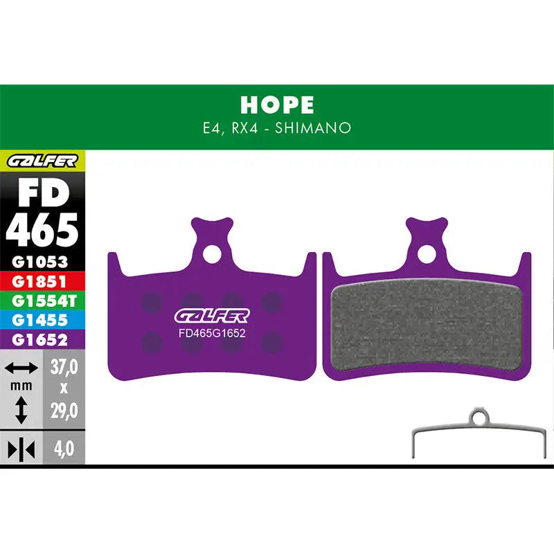 Pastillas Fd E-BIKE Hope E4-RX4 Galfer Galfer Bike