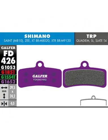 Pastillas Fd E-BIKE Shimano Saint-zee 4 P Galfer Galfer Bike