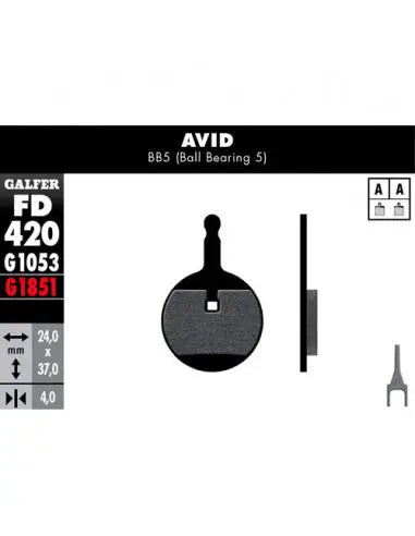 Pastillas Fd Std Avid BB5 Galfer Galfer Bike