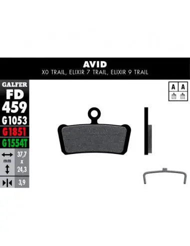 Pastillas Fd Std Avid XO-7-9 Trail-sram Gu Galfer Galfer Bike
