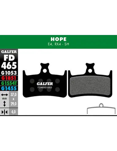 Pastillas Fd Std Hope E4-RX4 Galfer Galfer Bike