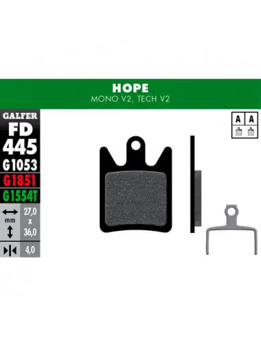 Pastillas Fd Std Hope Mono V2, Tech V2 Galfer Galfer Bike