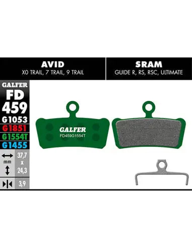 Pastillas Fd Verde Avid X0 TRAIL,7T,9T, SRAM Guide Galfer Bike