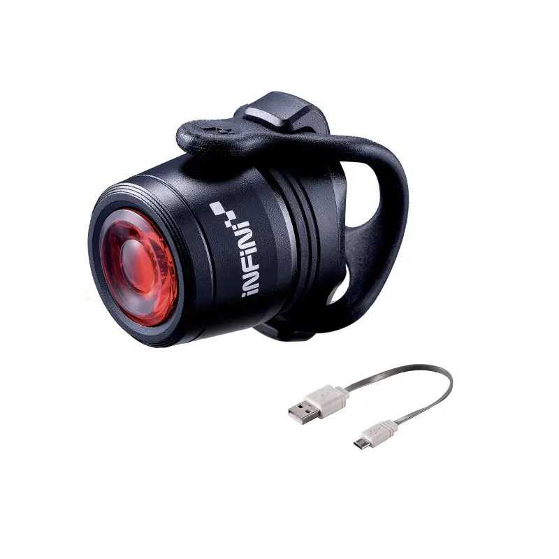 Piloto Trasero Mini Luxo Alu, 1 Led Rojo Usb, Negro Infini