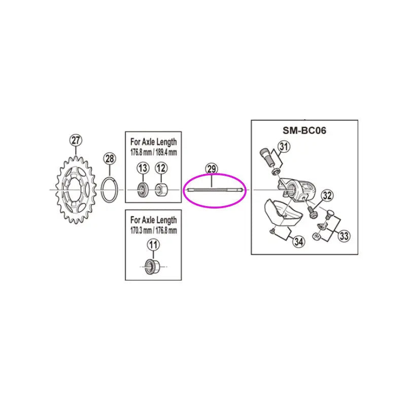 Varilla Empuje Nexus (86.85 mm) Para Longitud De Eje De 176.8 mm SG-3R40 Shimano